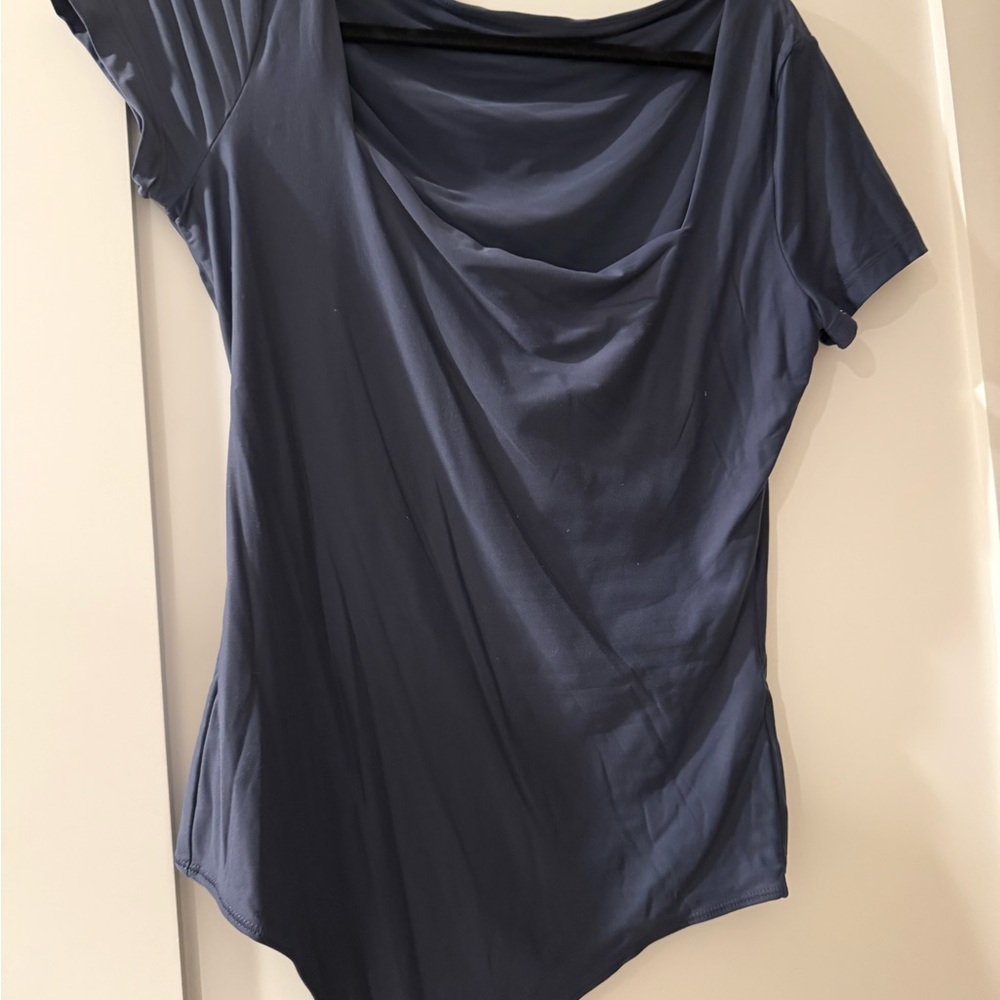 Abercrombie & Fitch Navy Draped Bodysuit